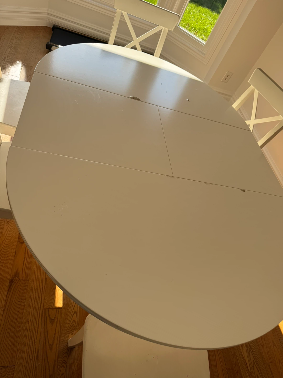 IKEA INGATORP White Extendable Dining Table with 6 Chairs - photo 2