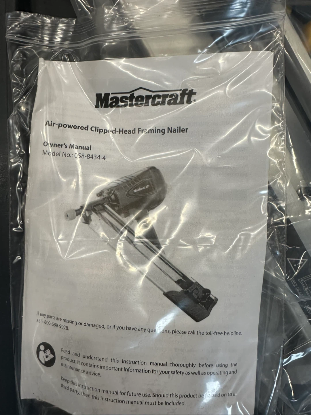 Mastercraft Air-Powered Clipped-Head Framing Nailer
