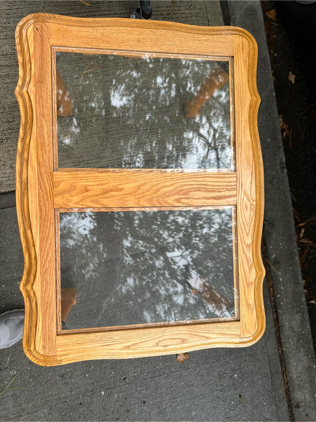 Vintage Wood & Glass Claw Foot End Table - photo 3