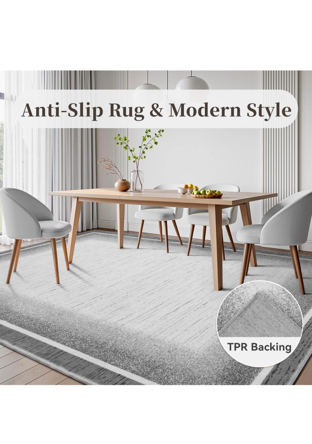 9x12 ft Abstract Grey Area Rug - Soft & Durable - photo 4