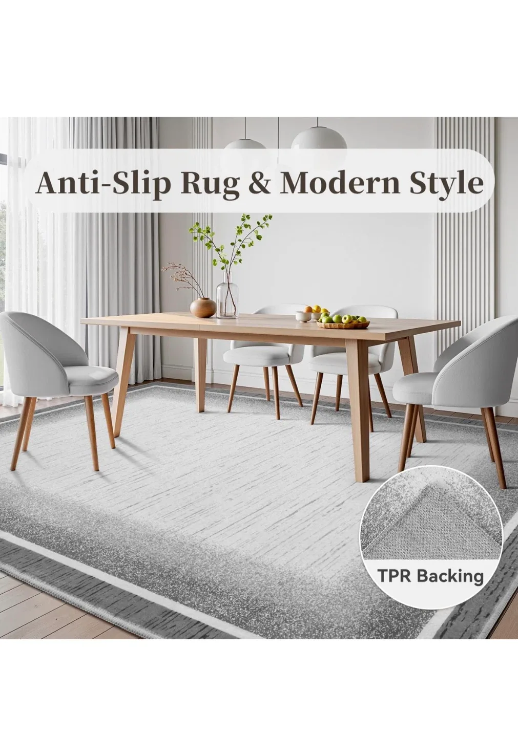 9x12 ft Abstract Grey Area Rug - Soft & Durable image indicator(4)