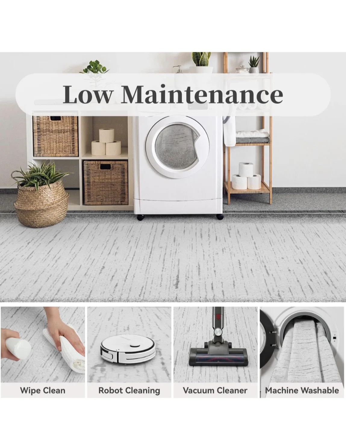 9x12 ft Abstract Grey Area Rug - Soft & Durable image indicator(6)