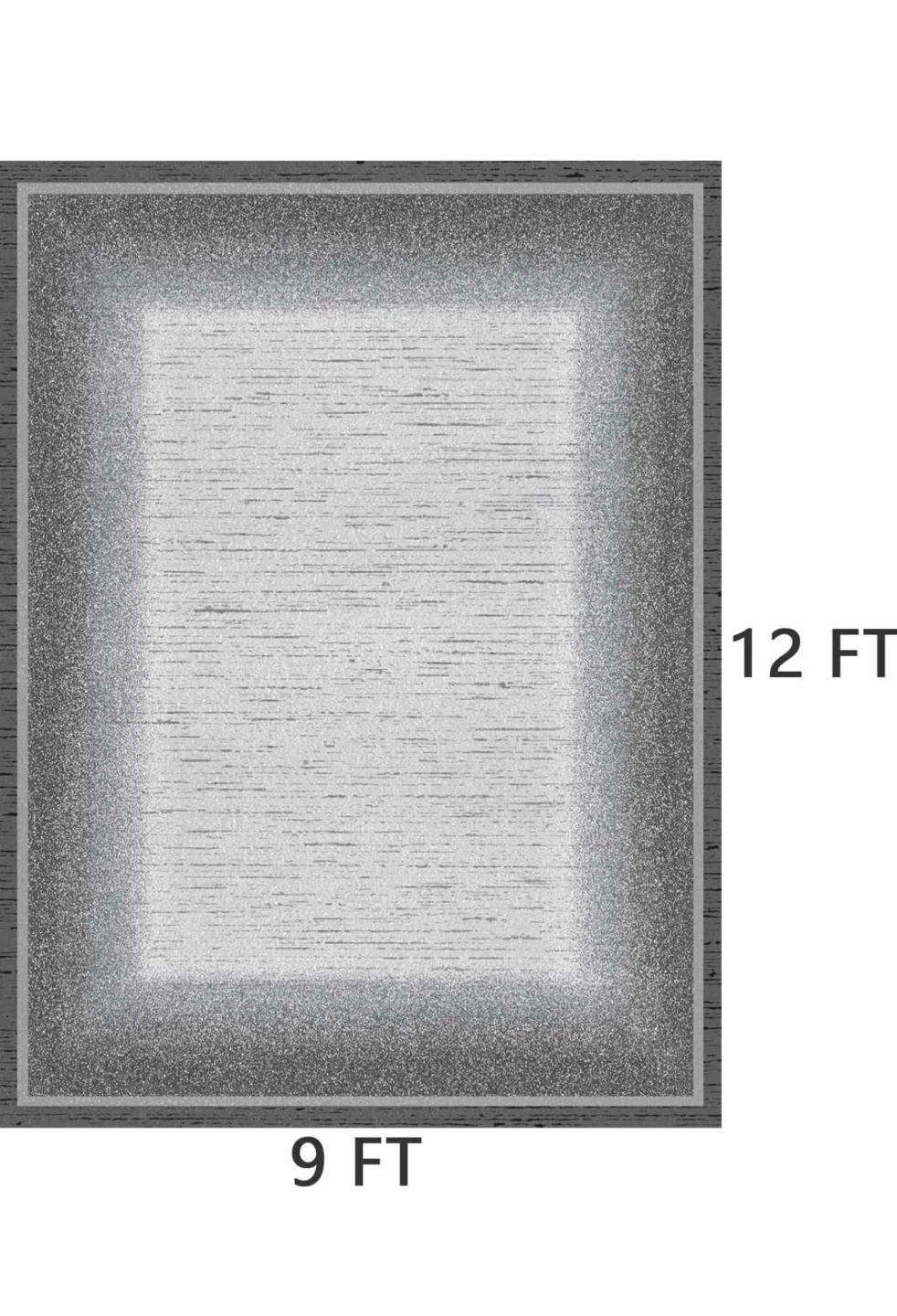 9x12 ft Abstract Grey Area Rug - Soft & Durable - photo 2