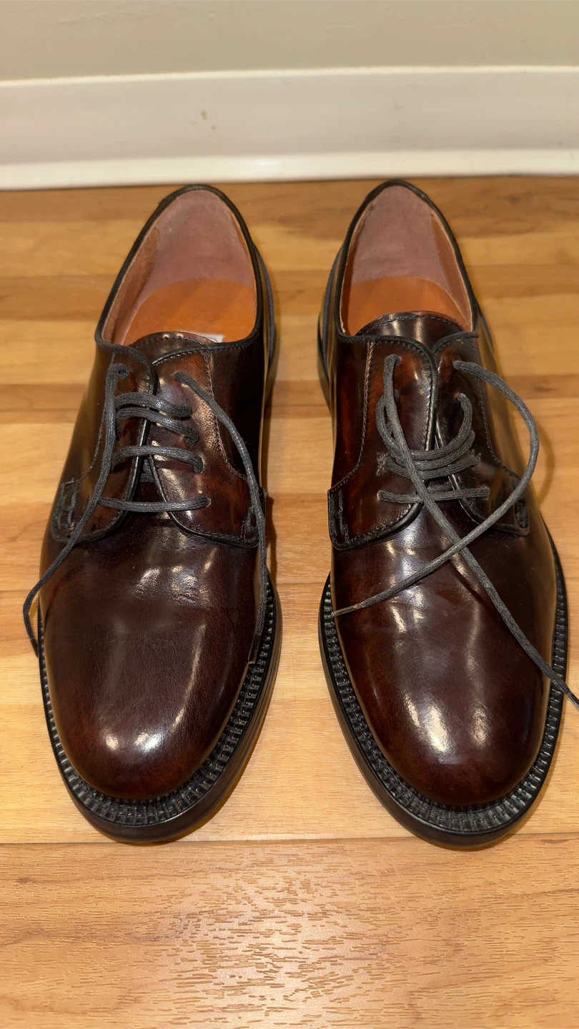 Handcrafted Leather Dress Shoes - Size 39 -Made in Italy