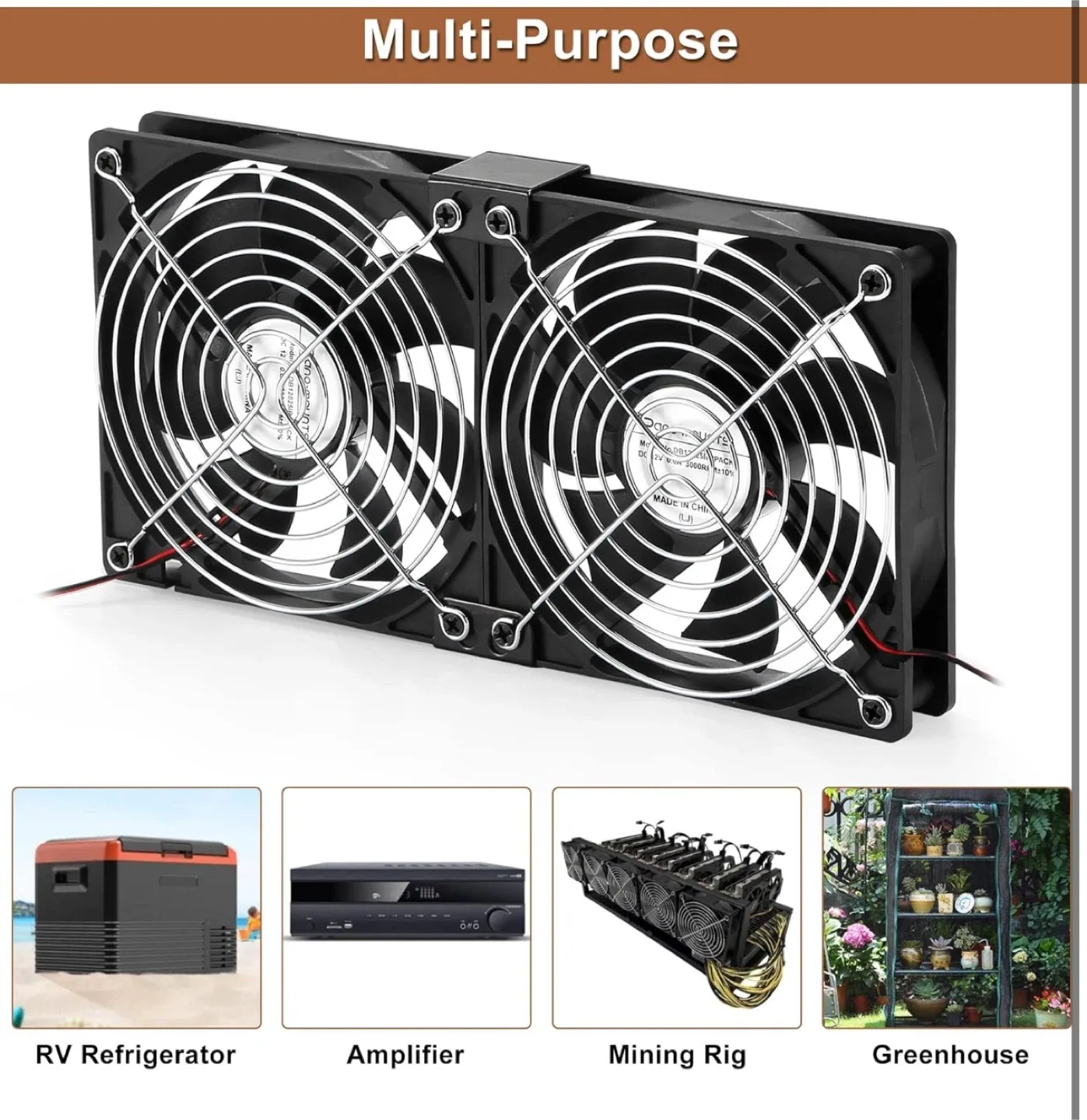 Pano-Mounts 2-Pack IP67 Waterproof Silent 12V DC Cooling Fan BN image indicator(4)