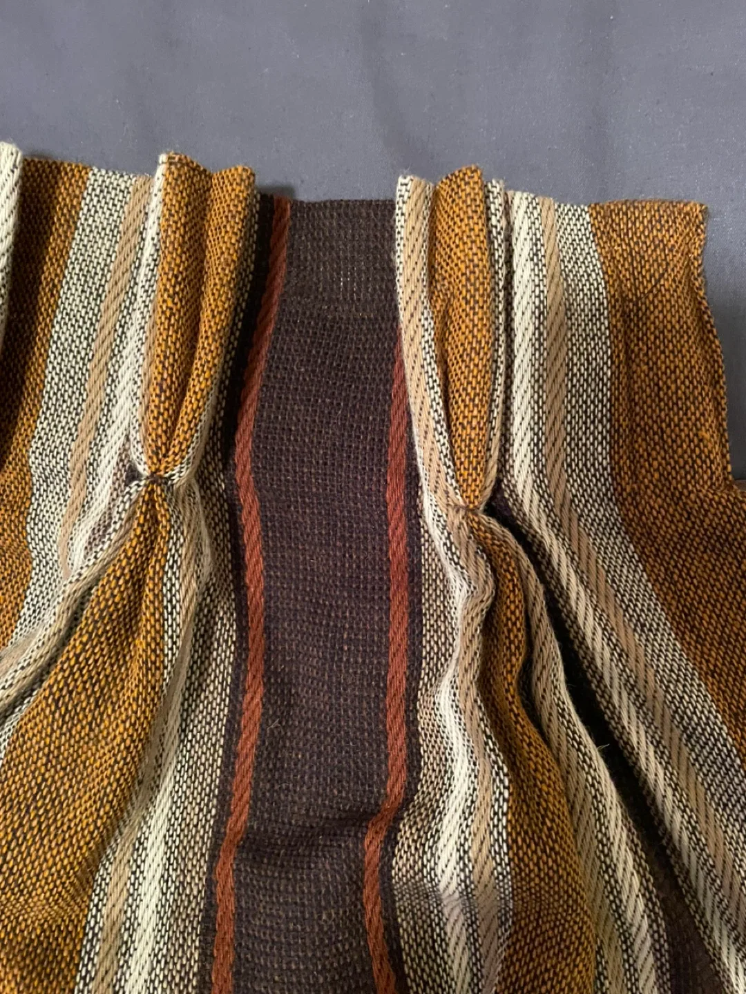 Striped Curtain with Hooks