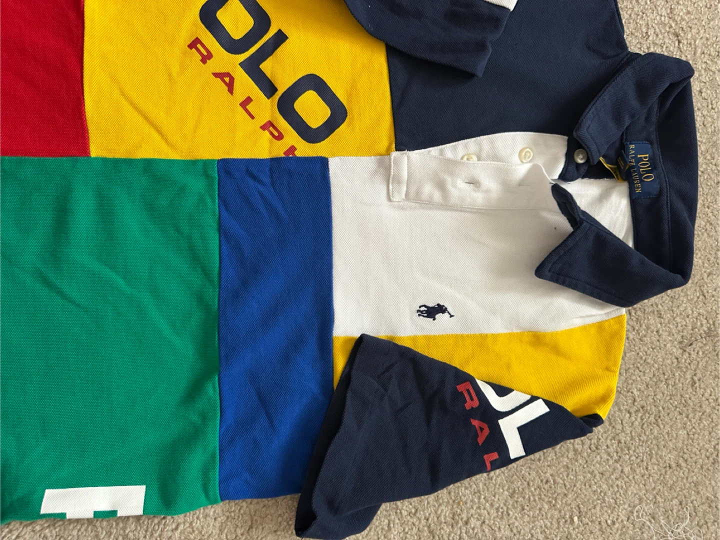 Polo Ralph Lauren Colour Block Rugby Shirt - L (14-16)