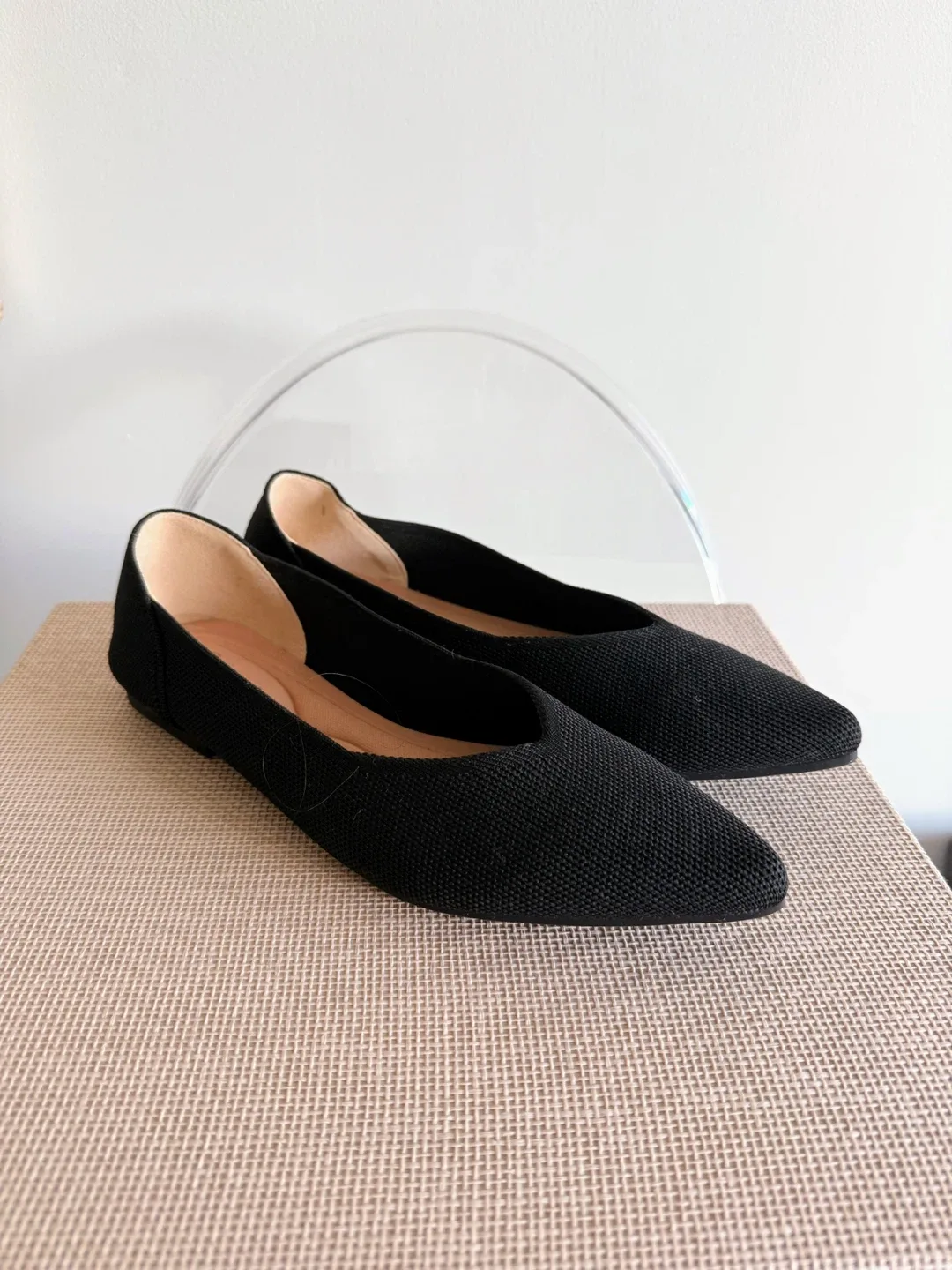 Black Knit Flats Size 8 thumbnail