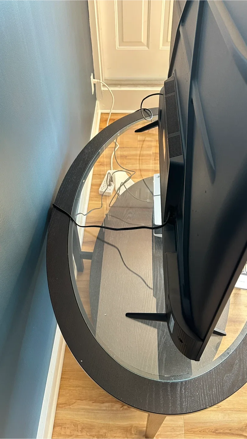 Black Oval Coffee Table with Glass Top image indicator(5)