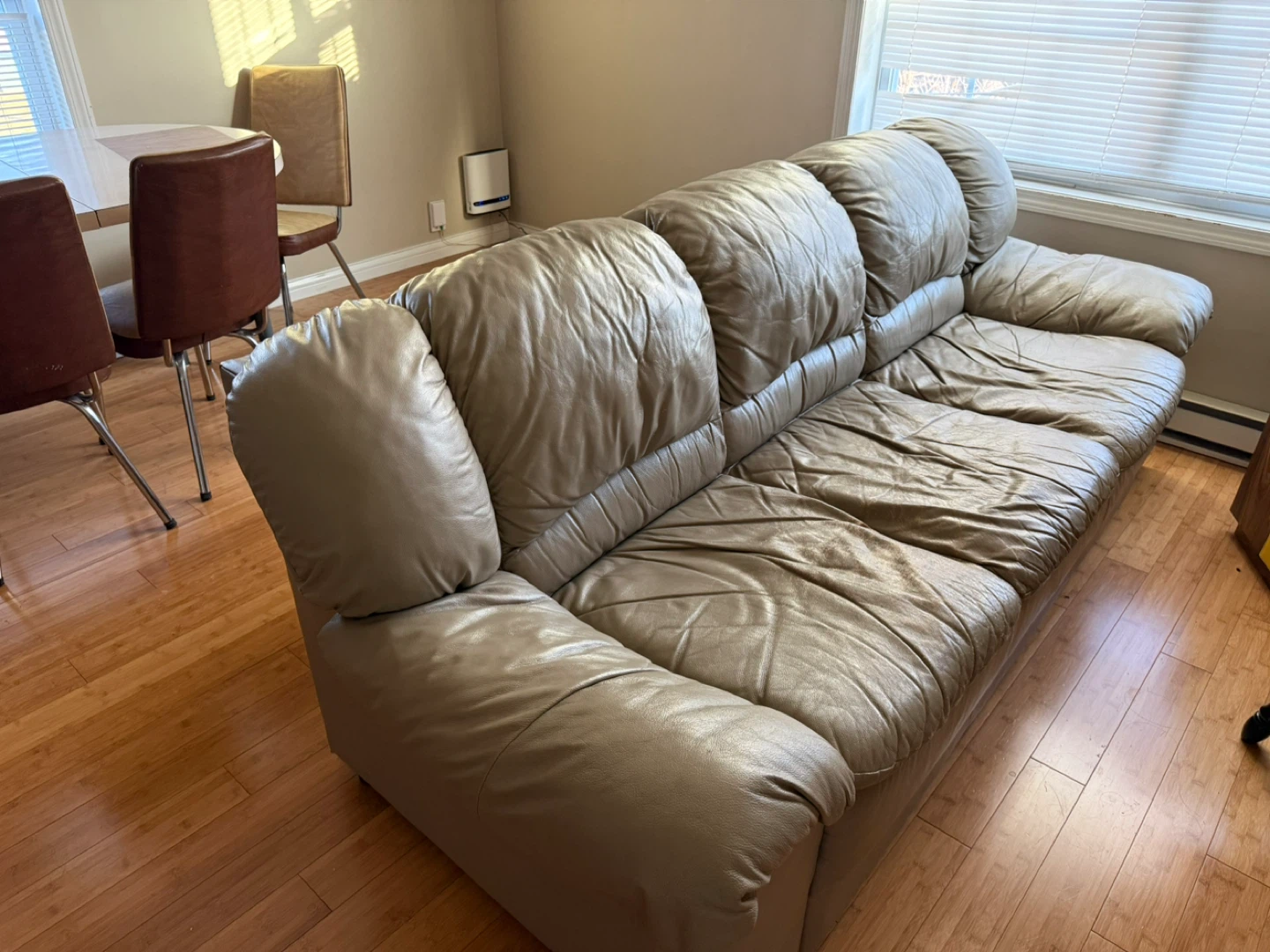 Leather Sofa - Beige
