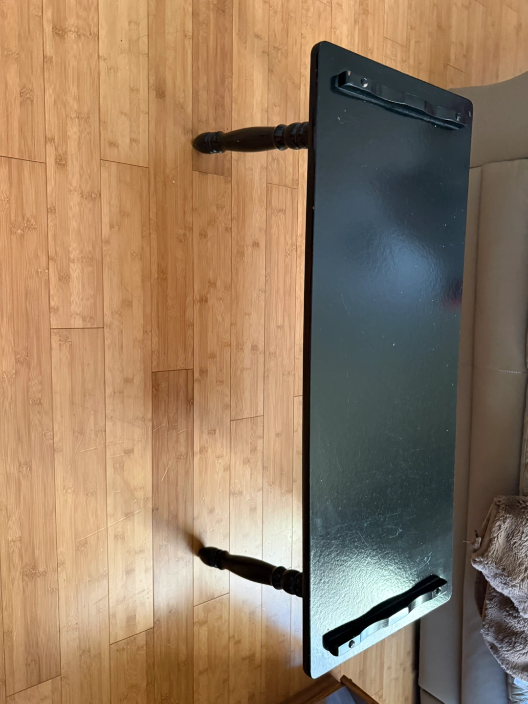Black Side Table with Spindle Legs