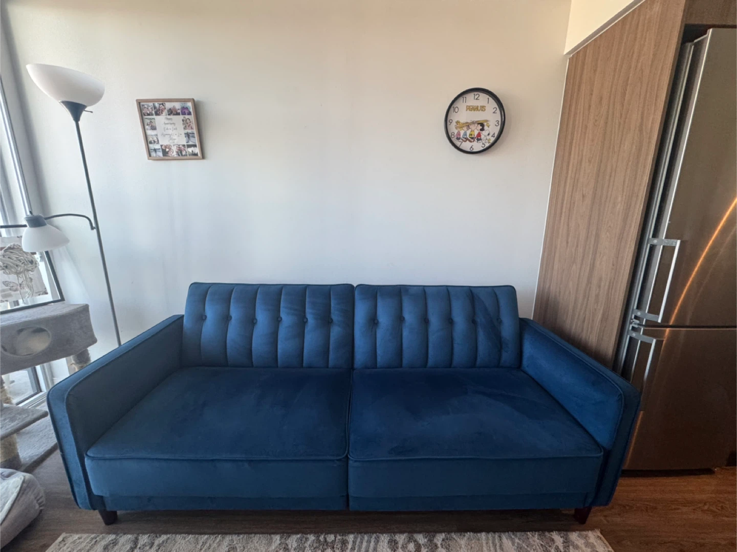 Blue Velvet convertible Sofa - photo 2