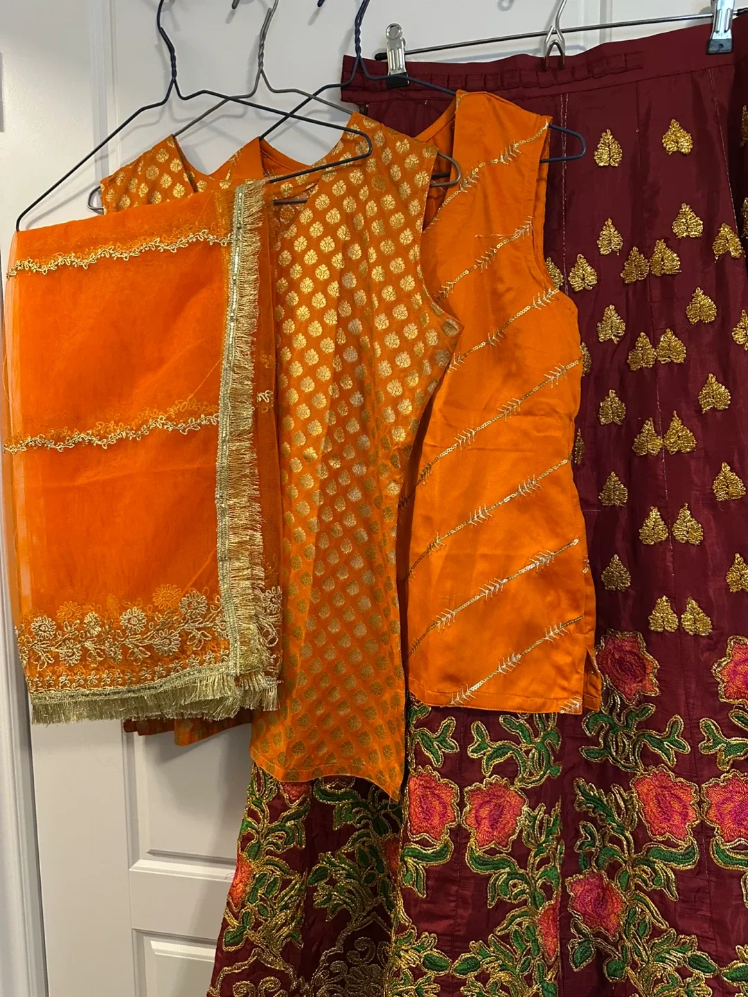 Lehenga Choli Set - Orange & Maroon image indicator(2)