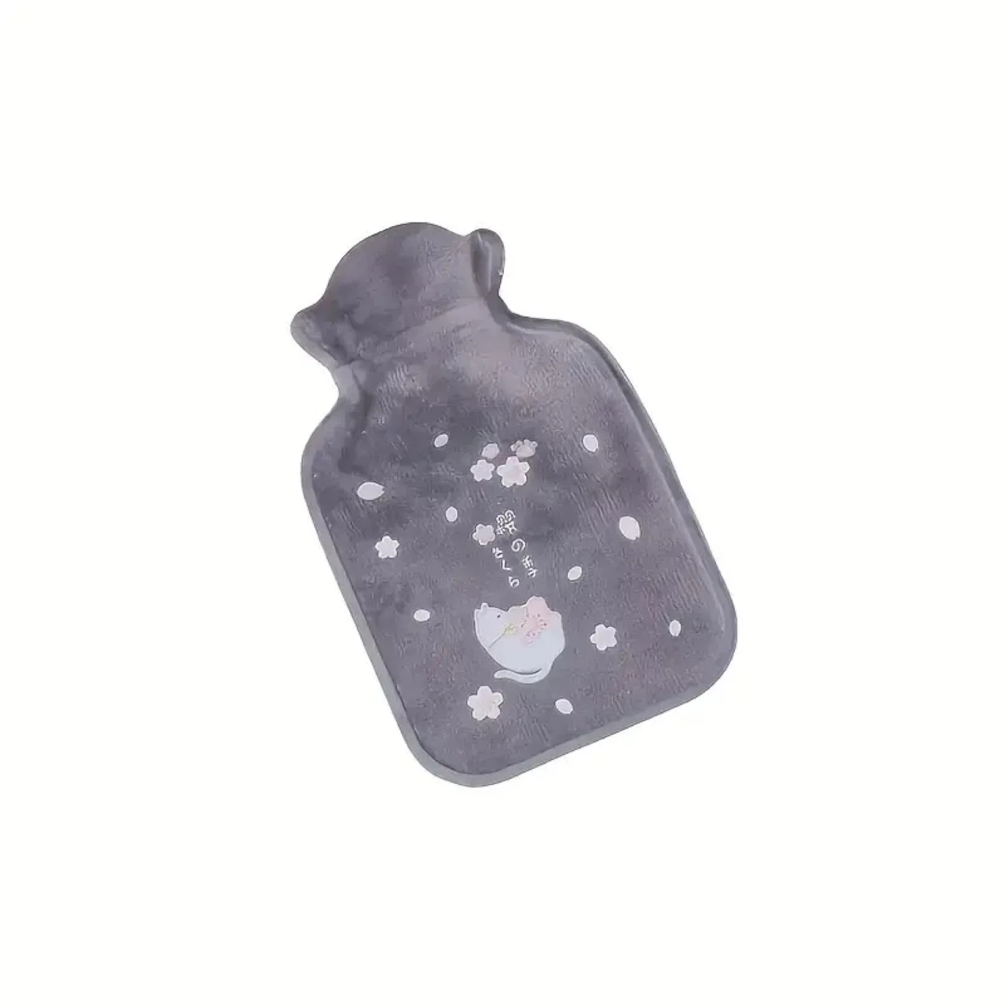 Grey Hot Water Bottle with Cat Design thumbnail