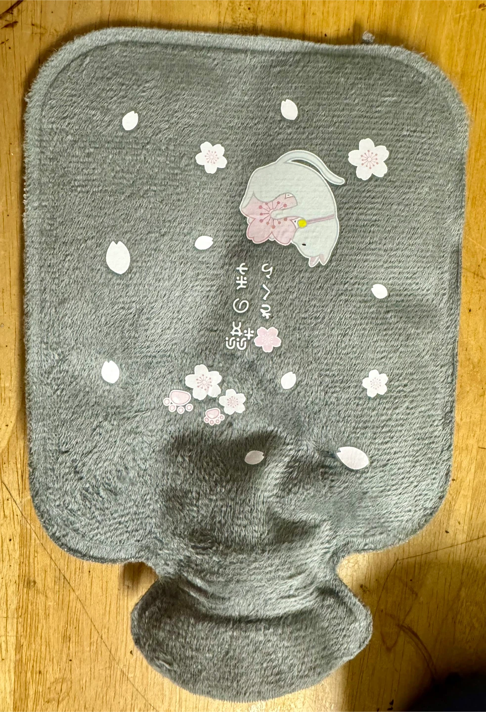 Grey Hot Water Bottle with Cat Design - photo 2