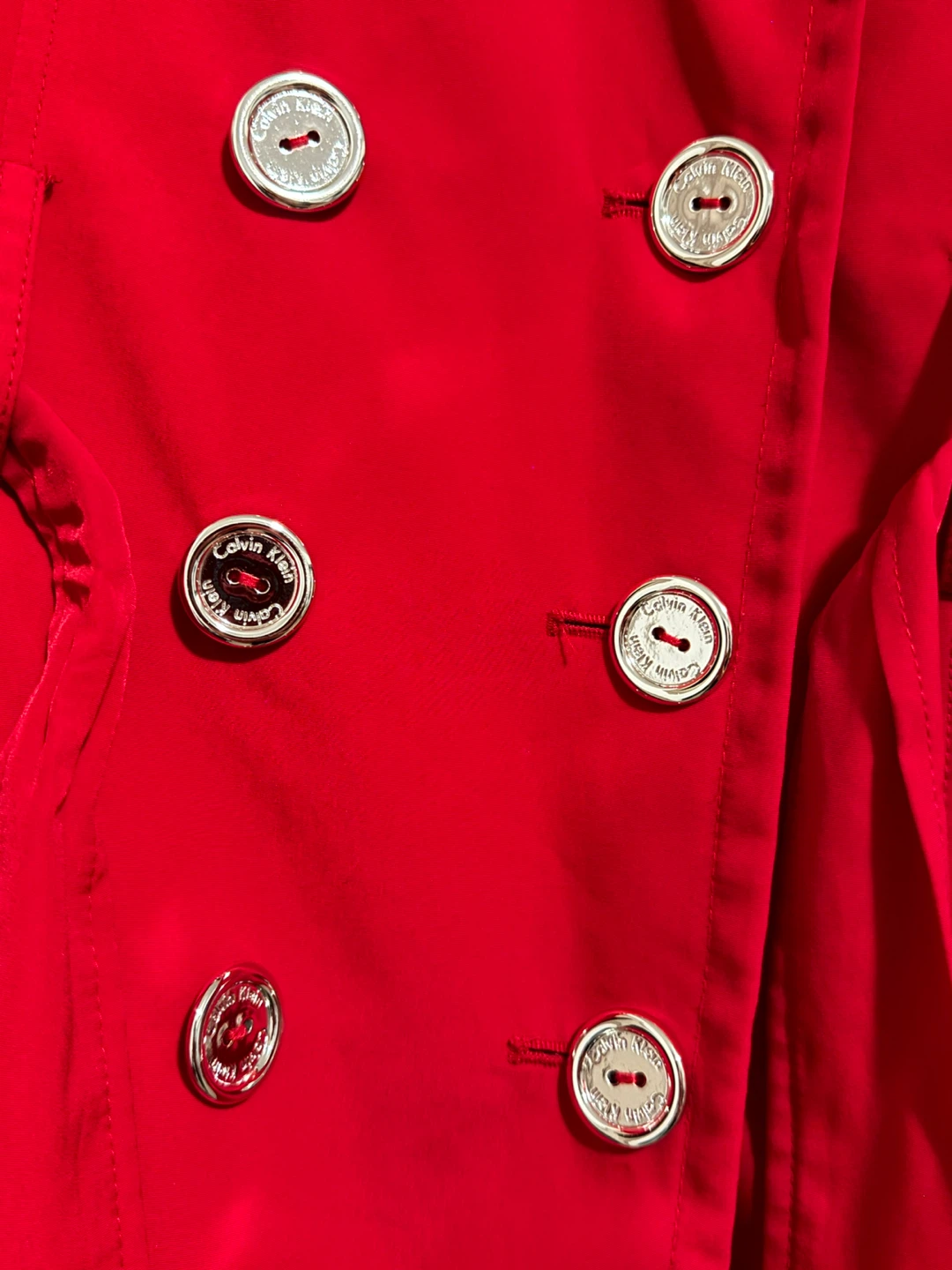 Calvin Klein Red Trench Coat - Size M - photo 3