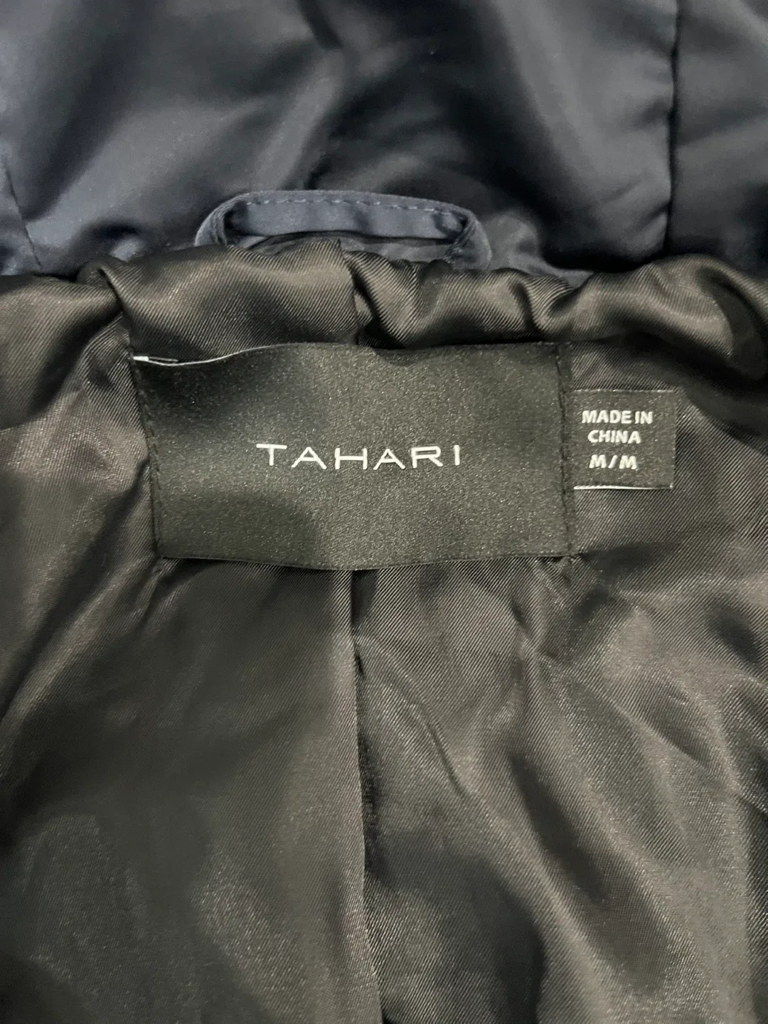 Tahari Navy Blue Puffer Coat M/M image indicator(4)
