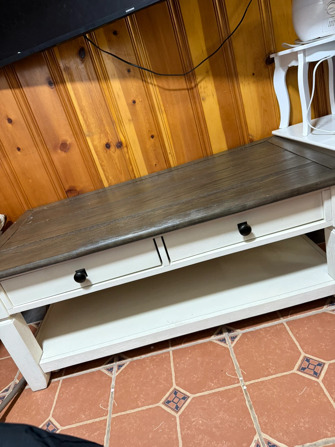 Coffee Table - Wood & White