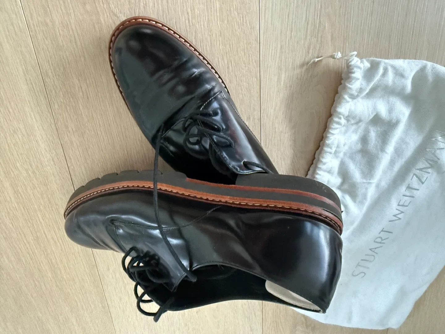 Stuart Weitzman Black Leather Dress Shoes image indicator(3)