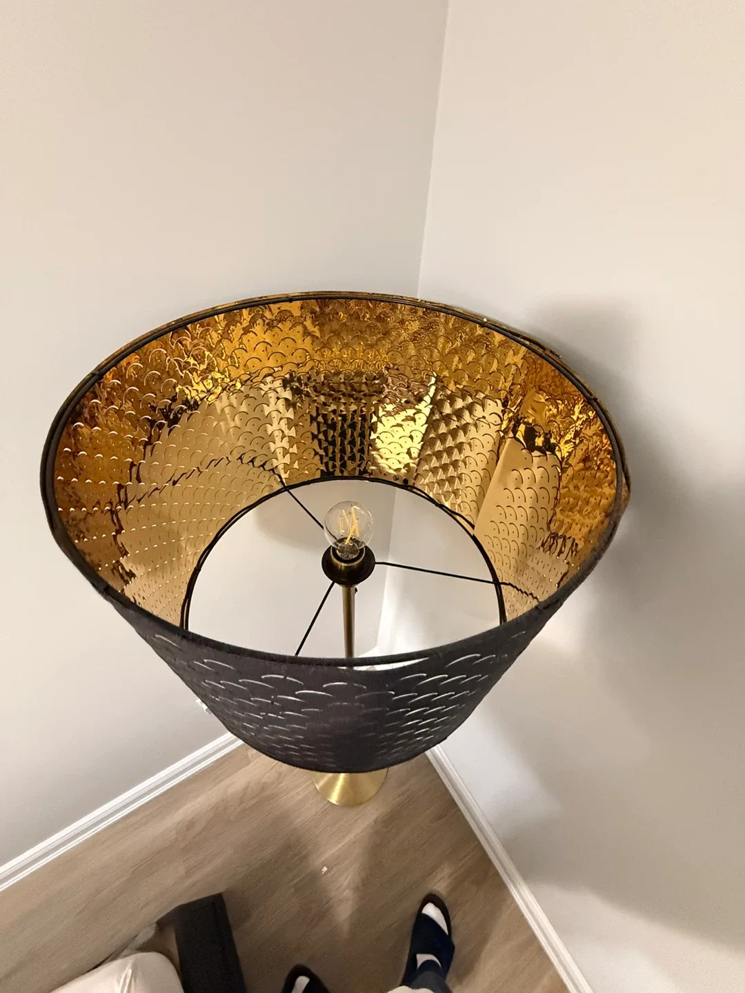 Floor lamp with black and gold shade image indicator(7)