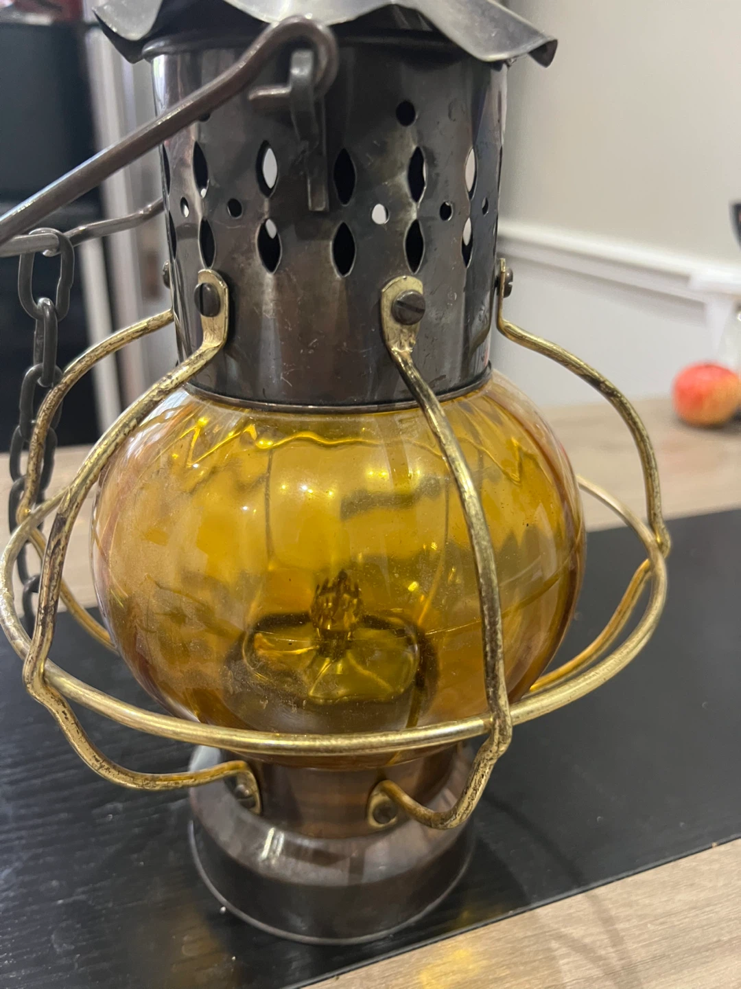Vintage Style Amber Glass Lantern - photo 5