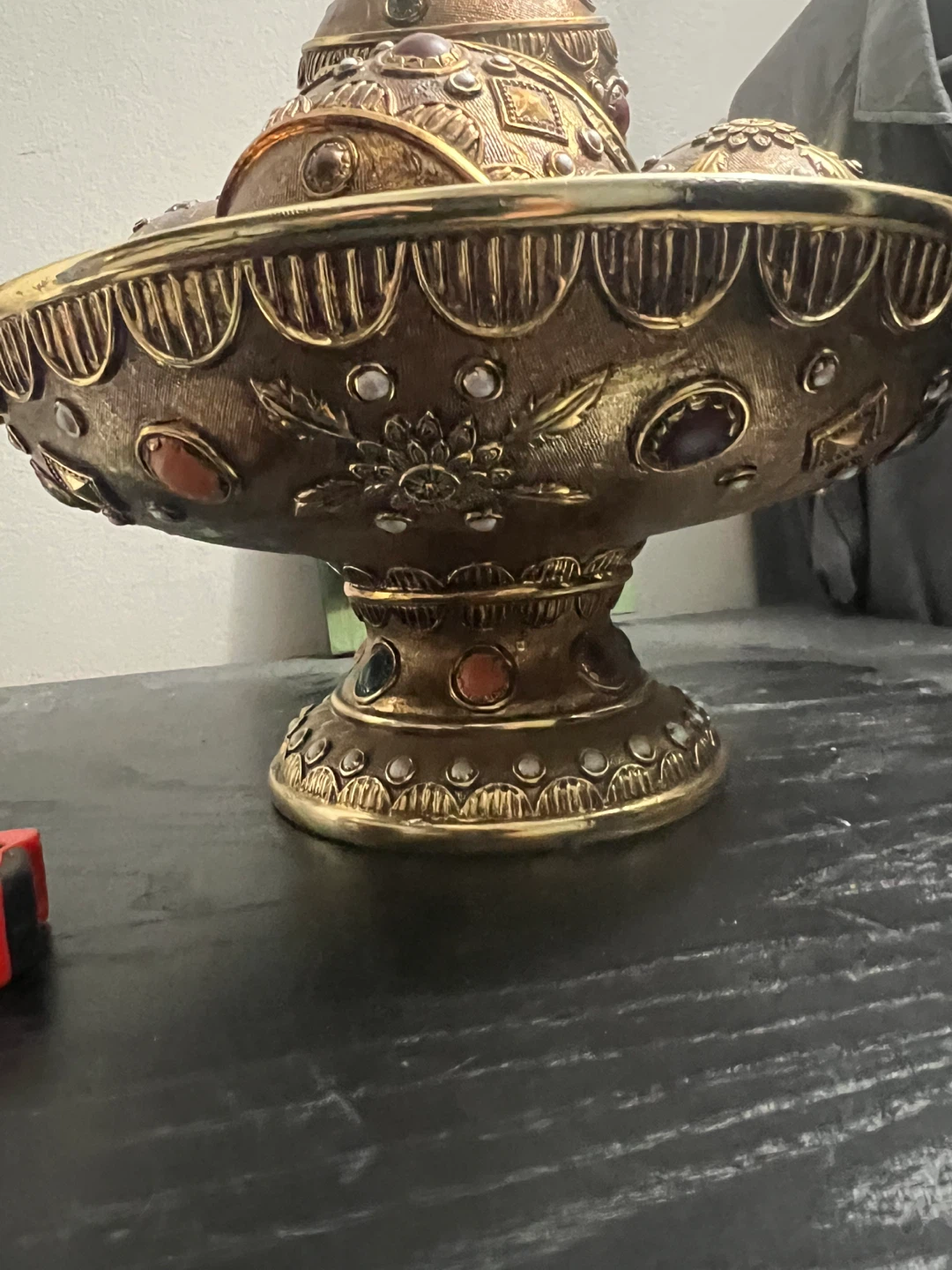 Decorative Gold Bowl with Ornate Orbs - photo 5