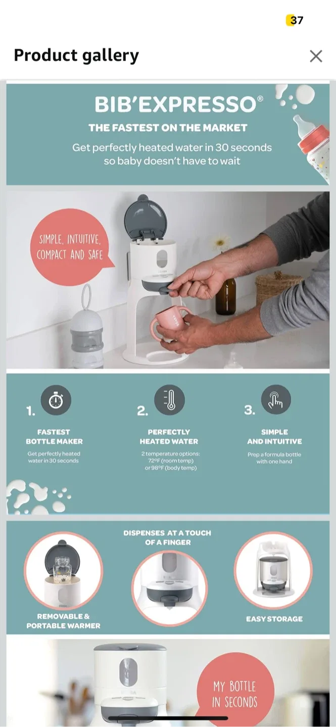 BNIB - Beaba Bib'expresso Baby Bottle Maker image indicator(6)