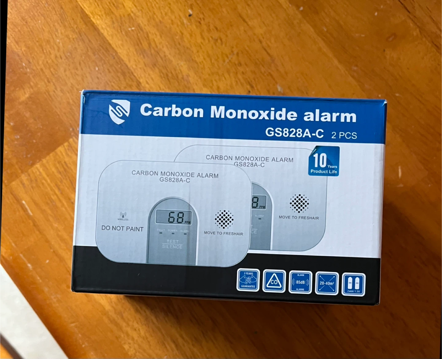 New GS828A-C Carbon Monoxide Alarm - 2 Pack