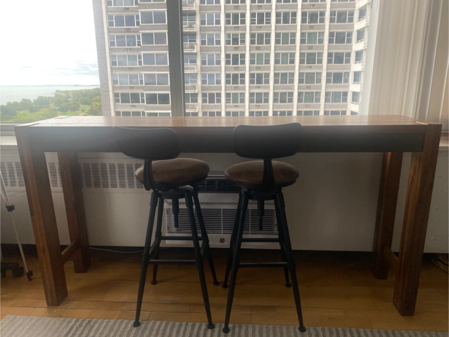 Wooden Bar Table with 2 Stools