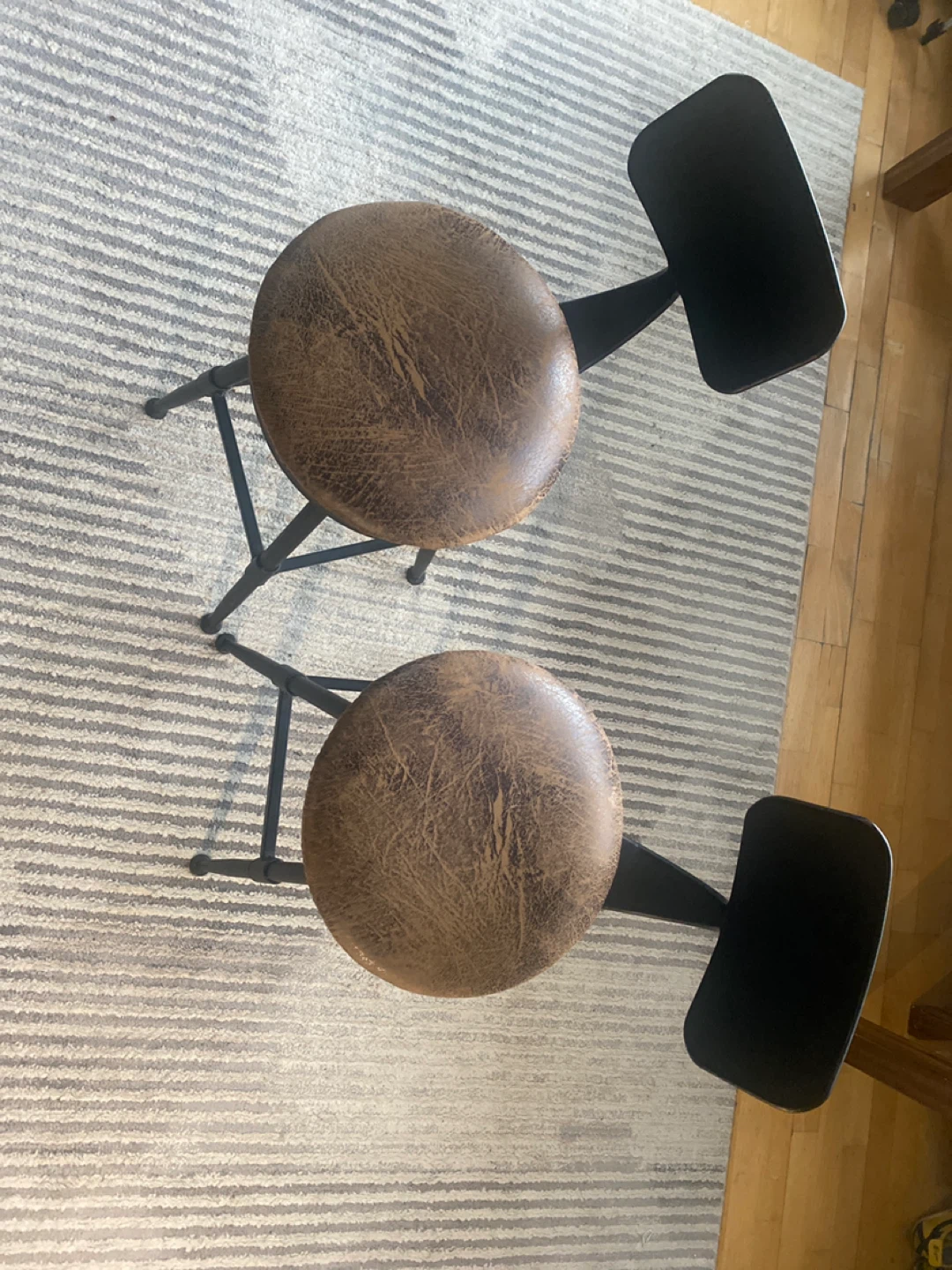 Wooden Bar Table with 2 Stools - photo 2