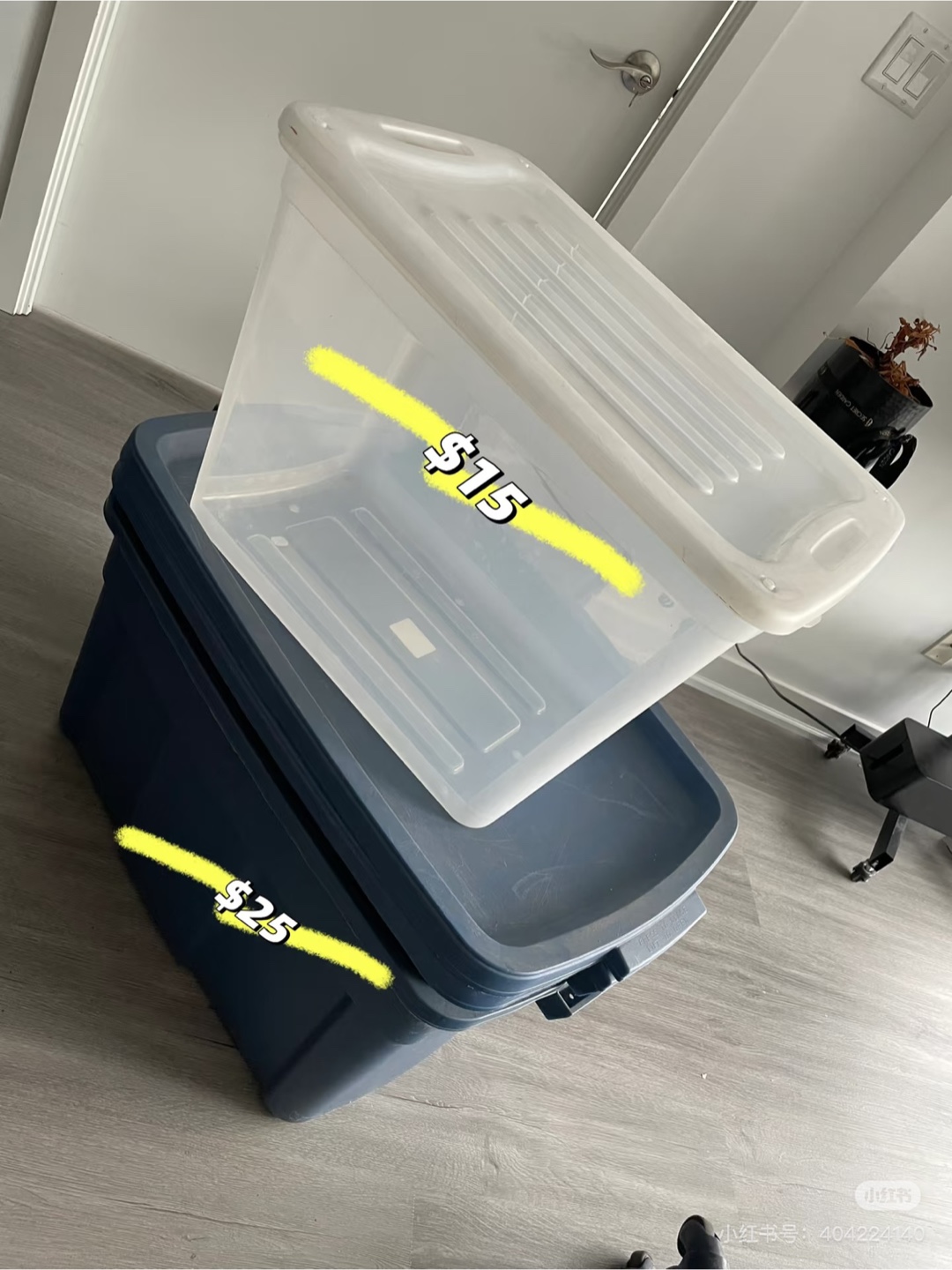 Storage Bins - Blue & Clear