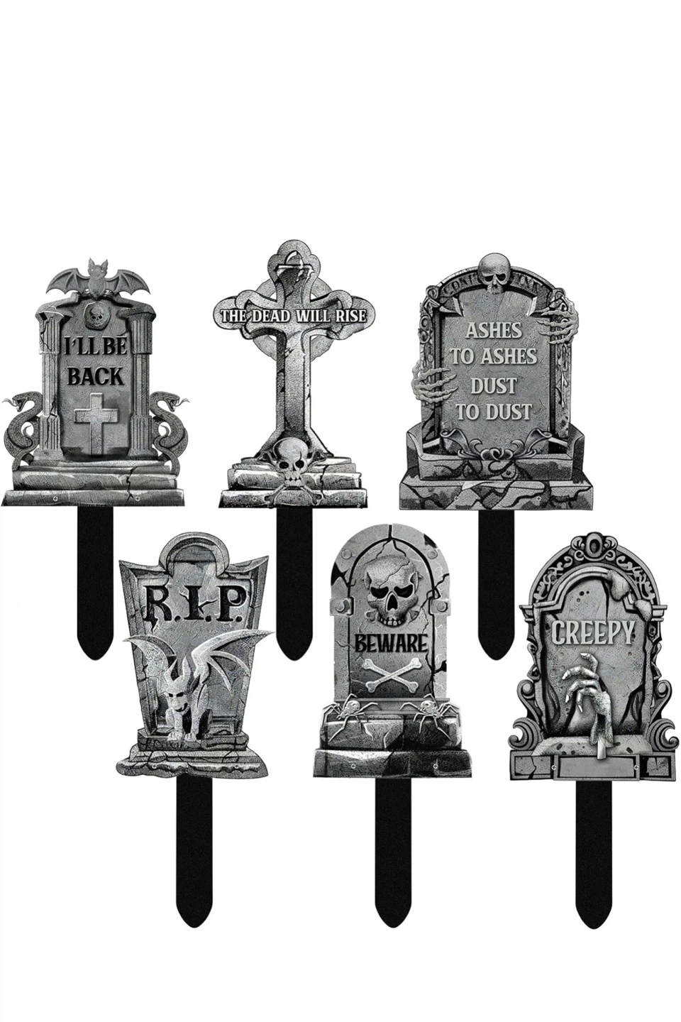 6-Piece Halloween Metal Tombstone Decorations - New! - photo 4