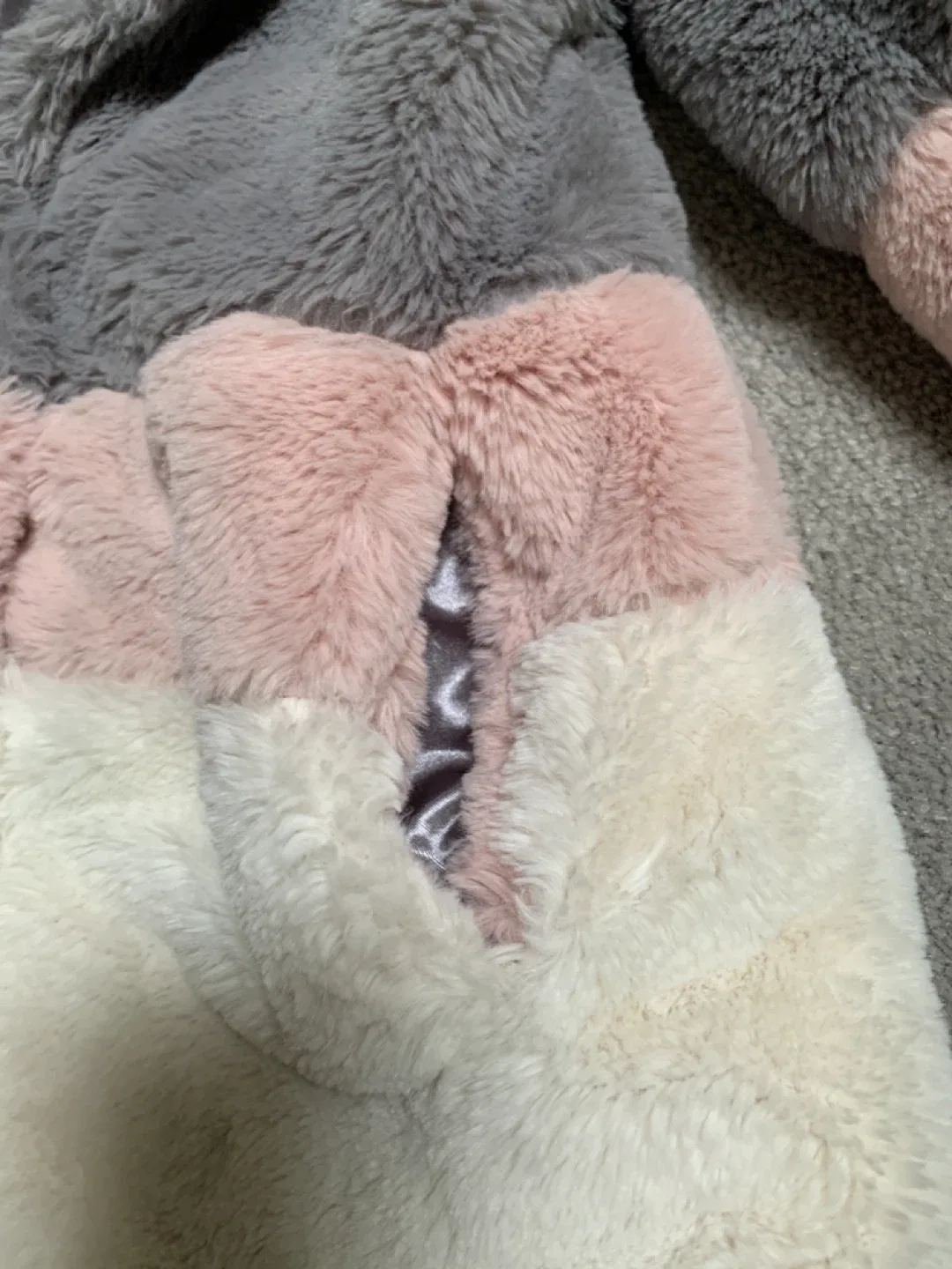 C&C California Faux Fur Jacket - Pink, Grey, White image indicator(5)