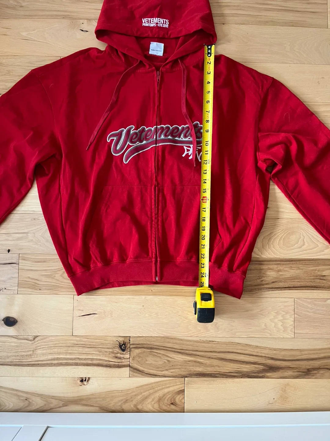 Red Vetements baseball zip up hoodie image indicator(4)