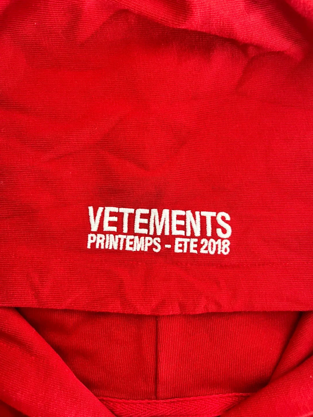 Red Vetements baseball zip up hoodie image indicator(3)