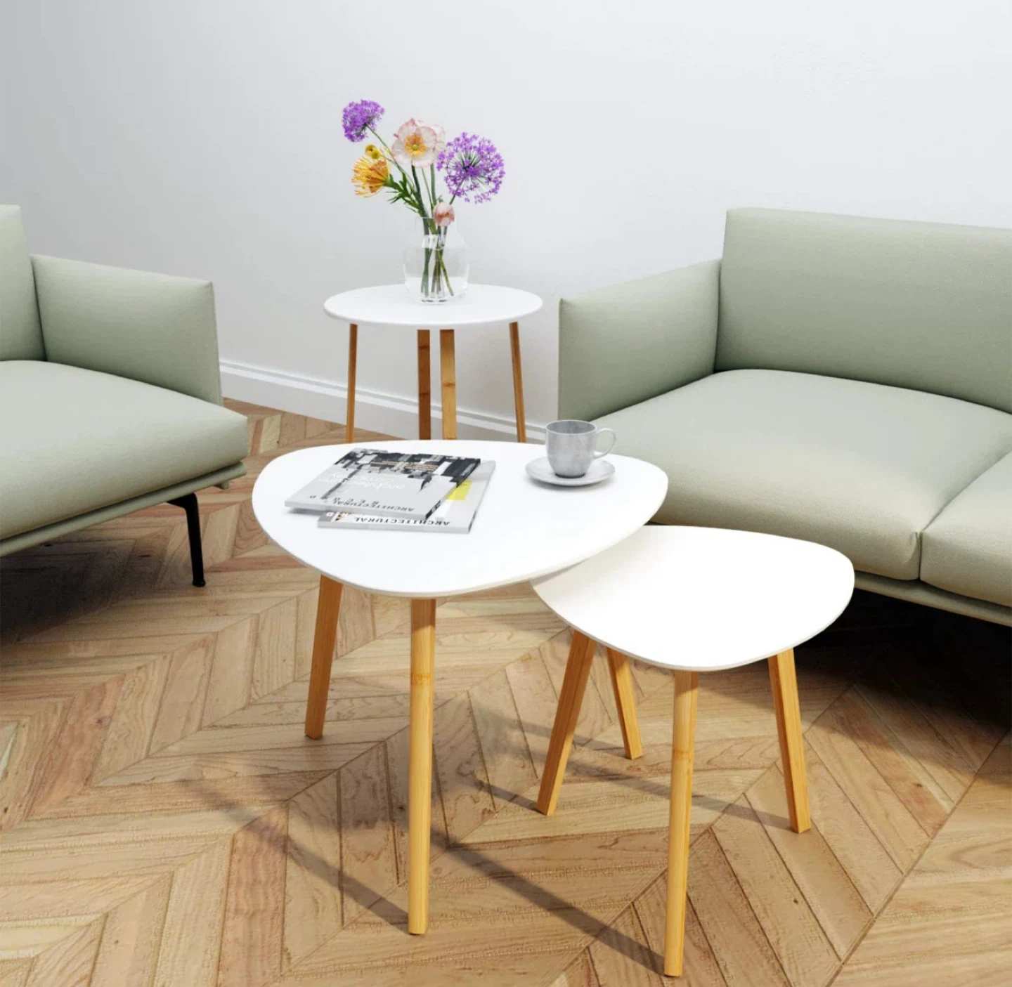 Nesting Tables - White, Modern Style