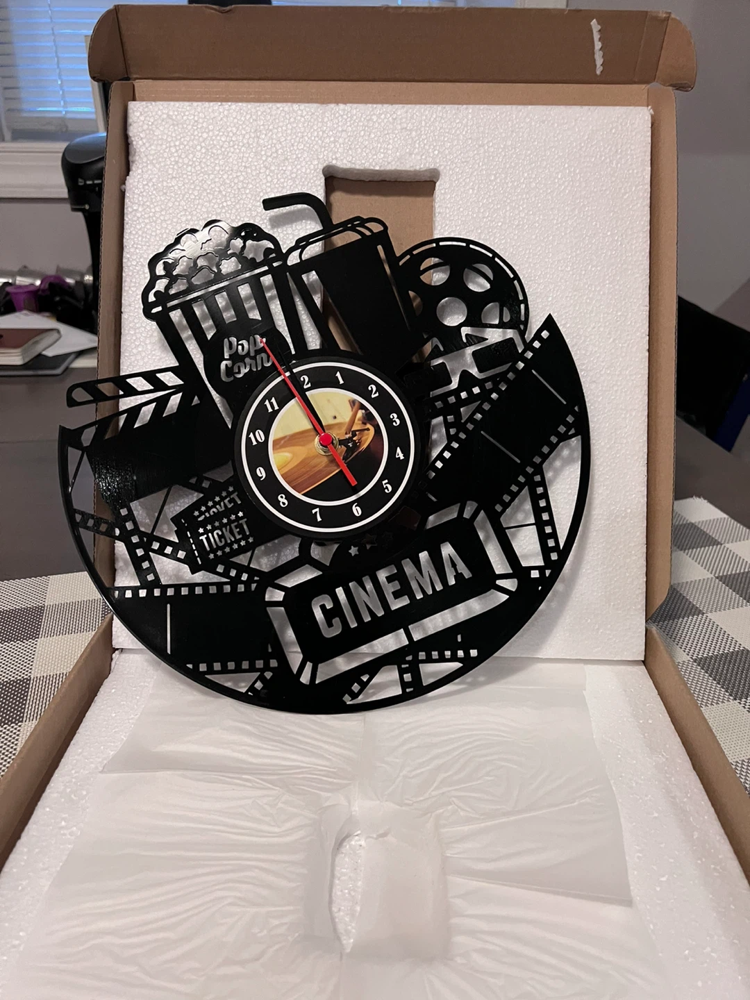Cinema Vinyl Record Wall Clock - New in Box!