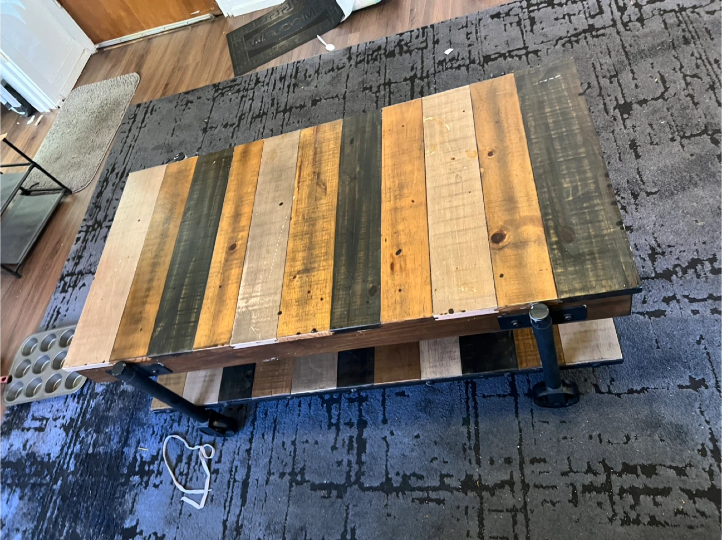 Rustic Wood Coffee Table - 49 Inches Long