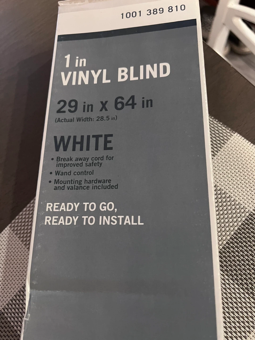 1 in Vinyl Blind, 29 x 64 in, White - photo 2