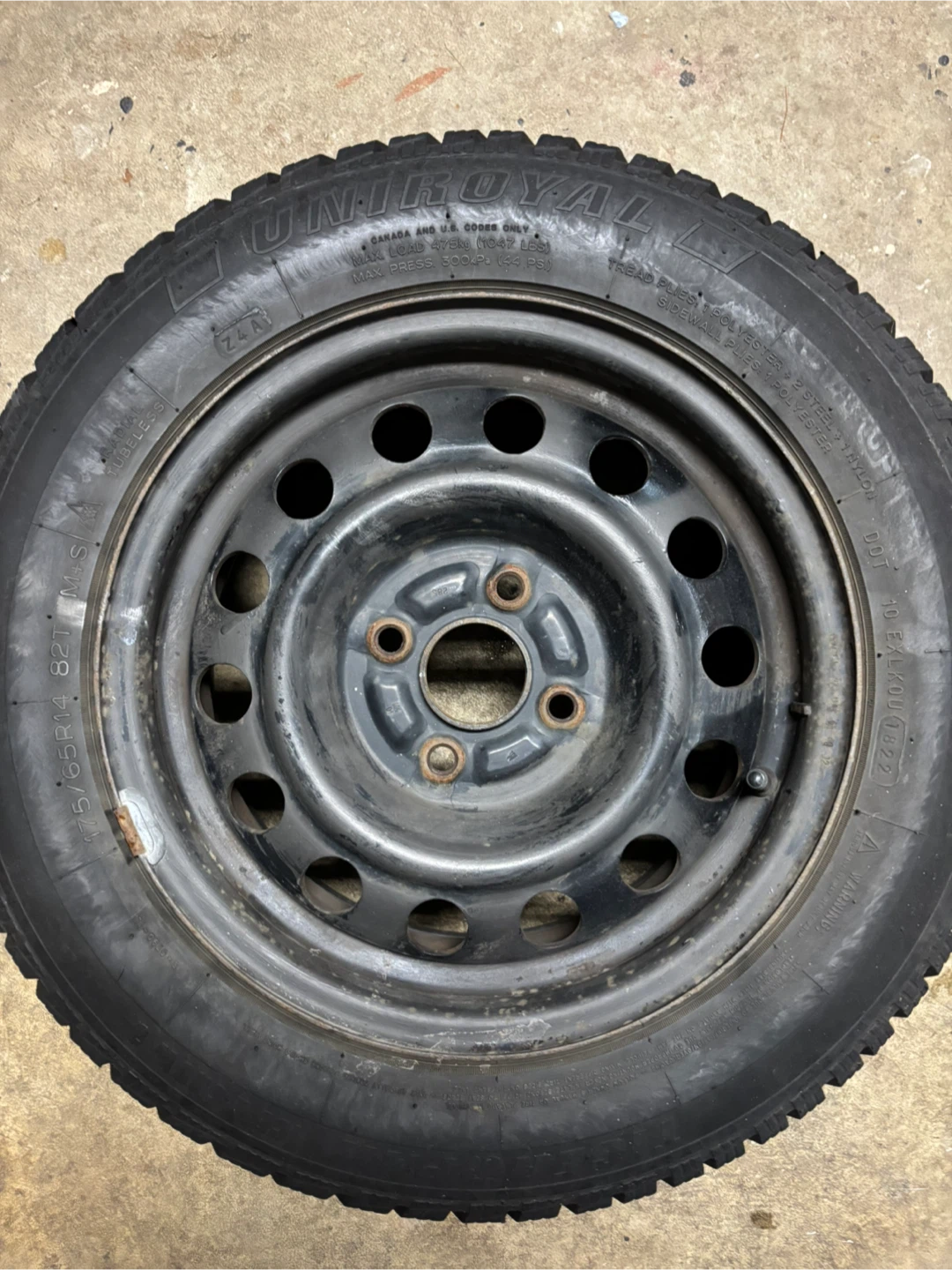Uniroyal Winter Tires on Steel Rims - 175/65R14