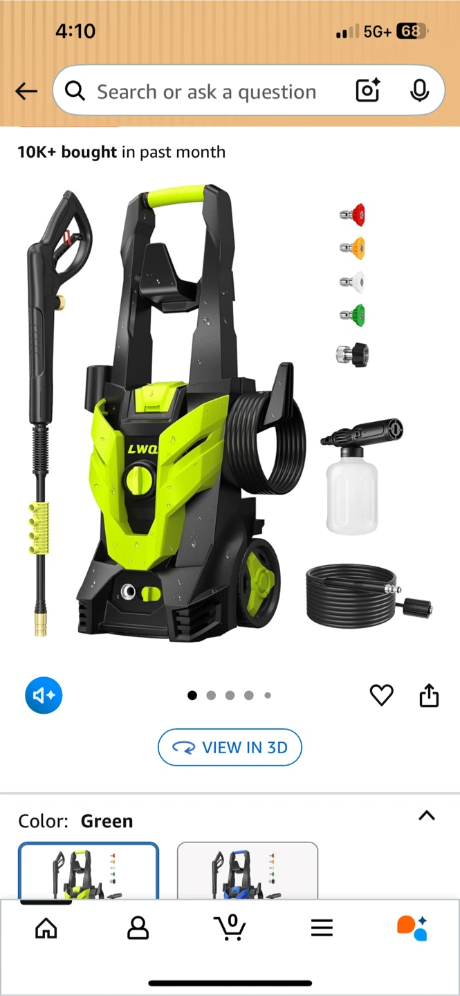 JOWQUE Electric Pressure Washer - Green