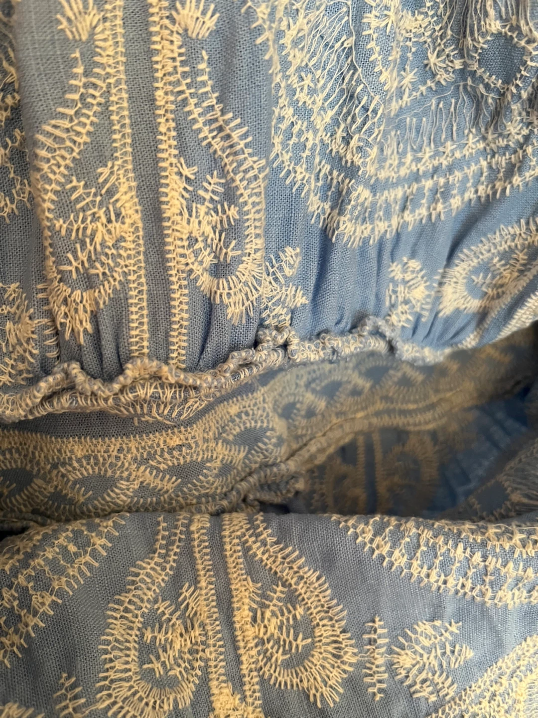 Blue Embroidered Dress - Viscose and lane - photo 4