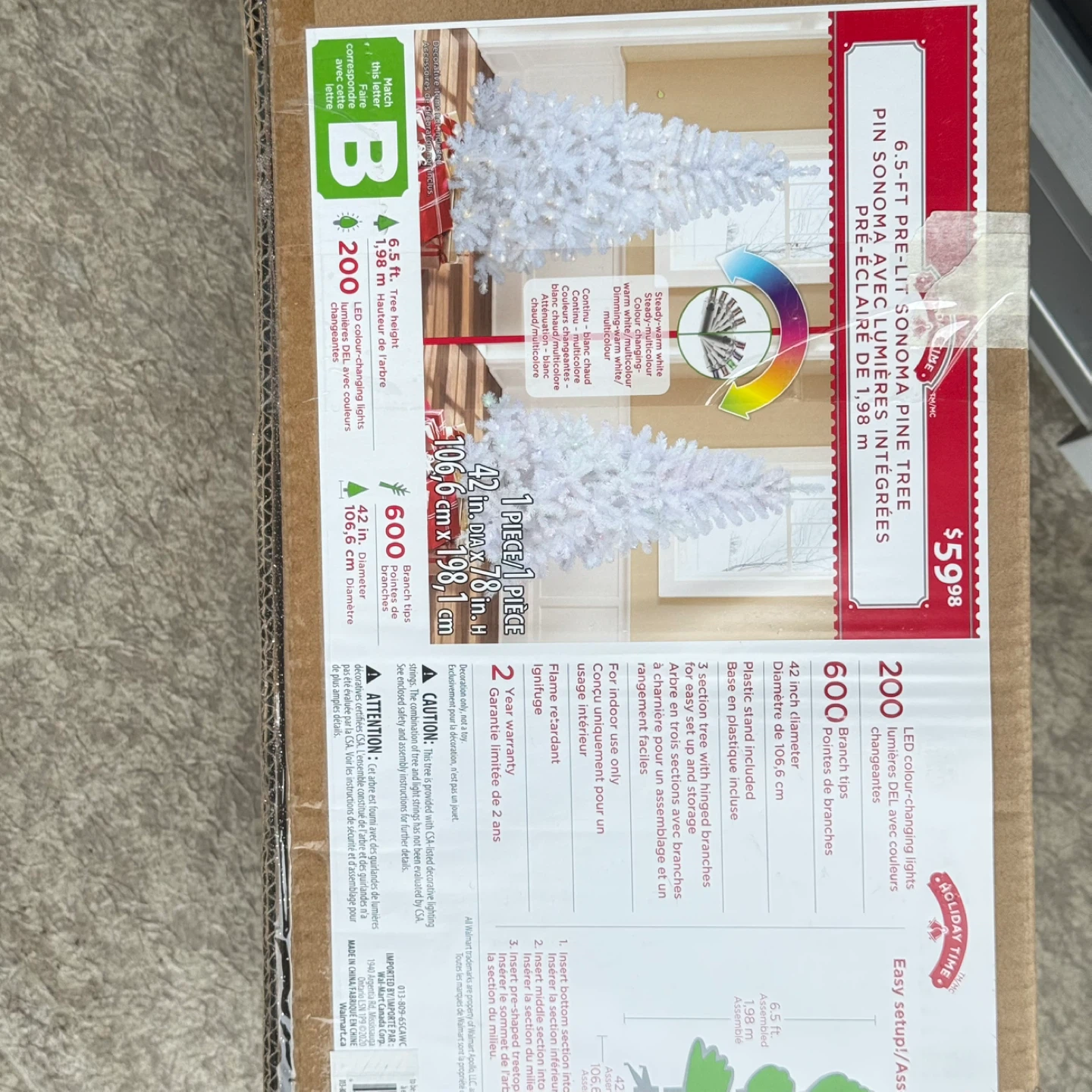 Christmas Tree 6.5ft Tree  Pre-Lit Sonoma Pine Tree