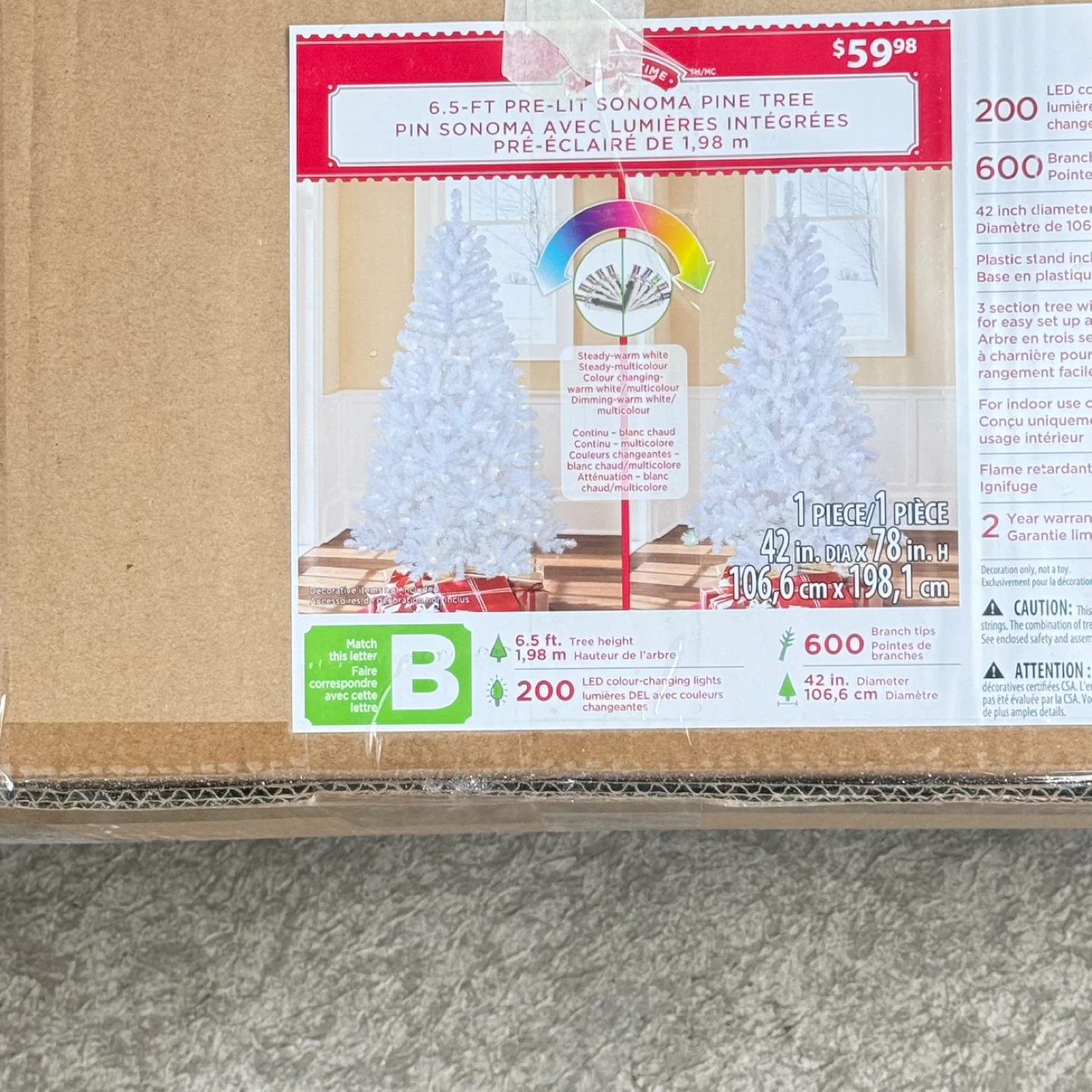 Christmas Tree 6.5ft Tree  Pre-Lit Sonoma Pine Tree - photo 2