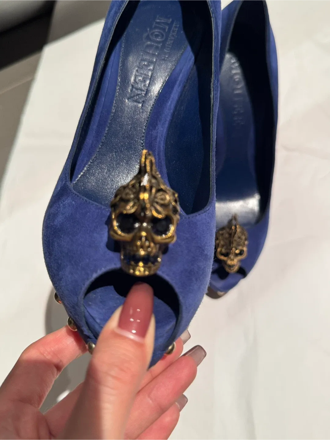 Alexander McQueen Blue Suede Heels - Size 37 image indicator(6)