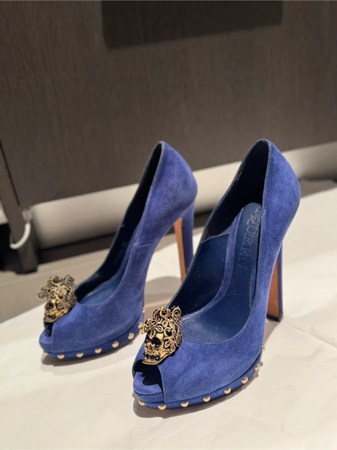 Alexander McQueen Blue Suede Heels - Size 37 image indicator(7)