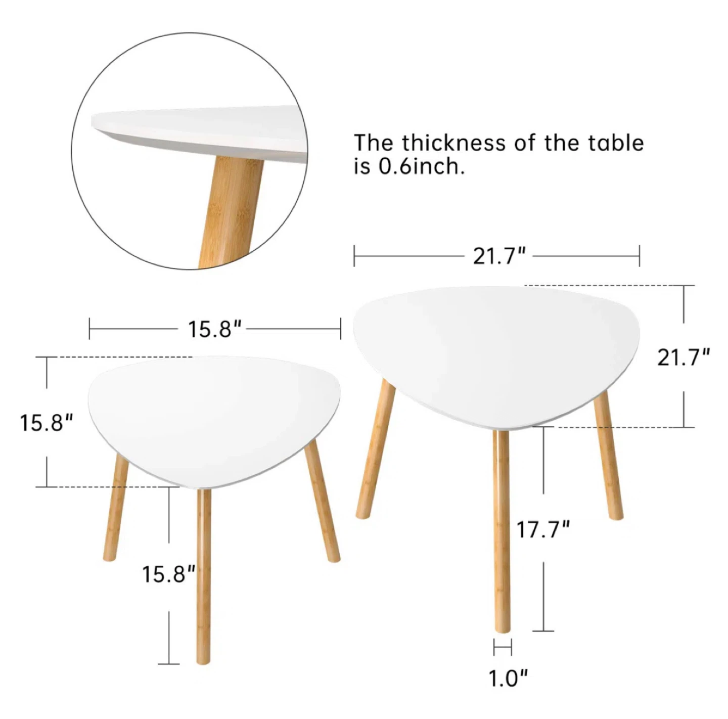 Nesting Tables - White, Modern Style - photo 3