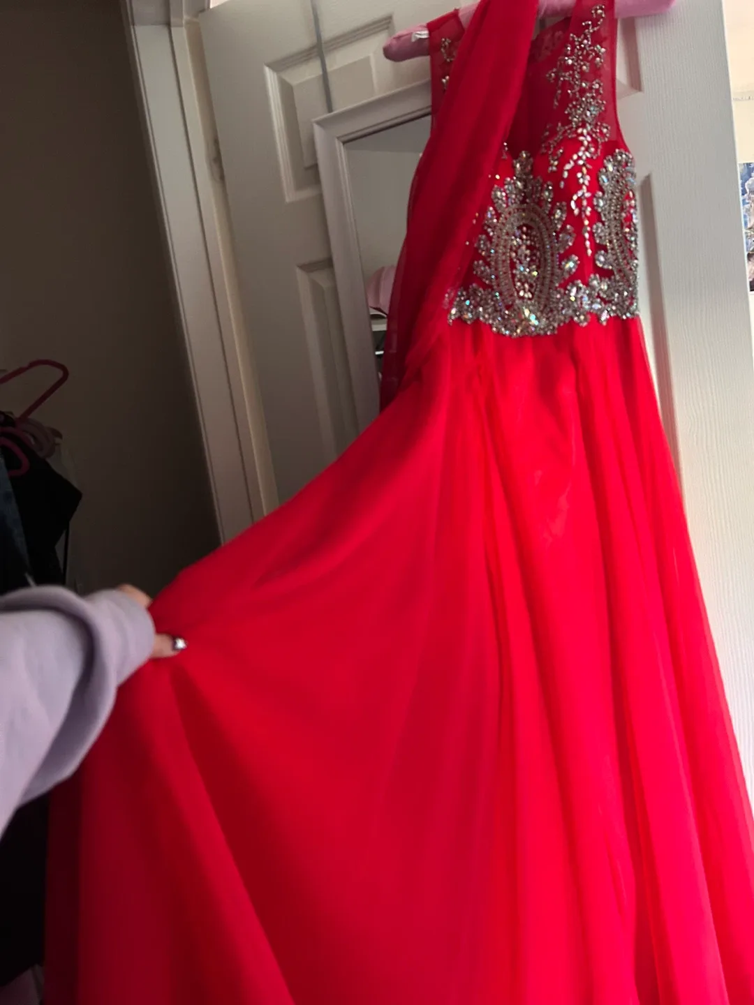 Red Rhinestone Dress + Scarf accessory image indicator(2)