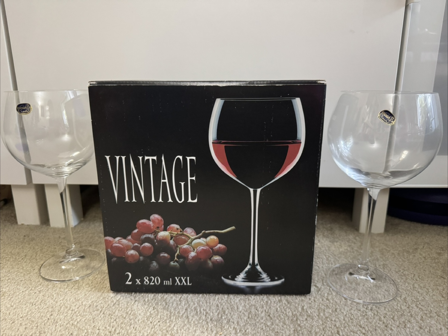 New - Crystal Wine Glasses XXL (Set of 2)