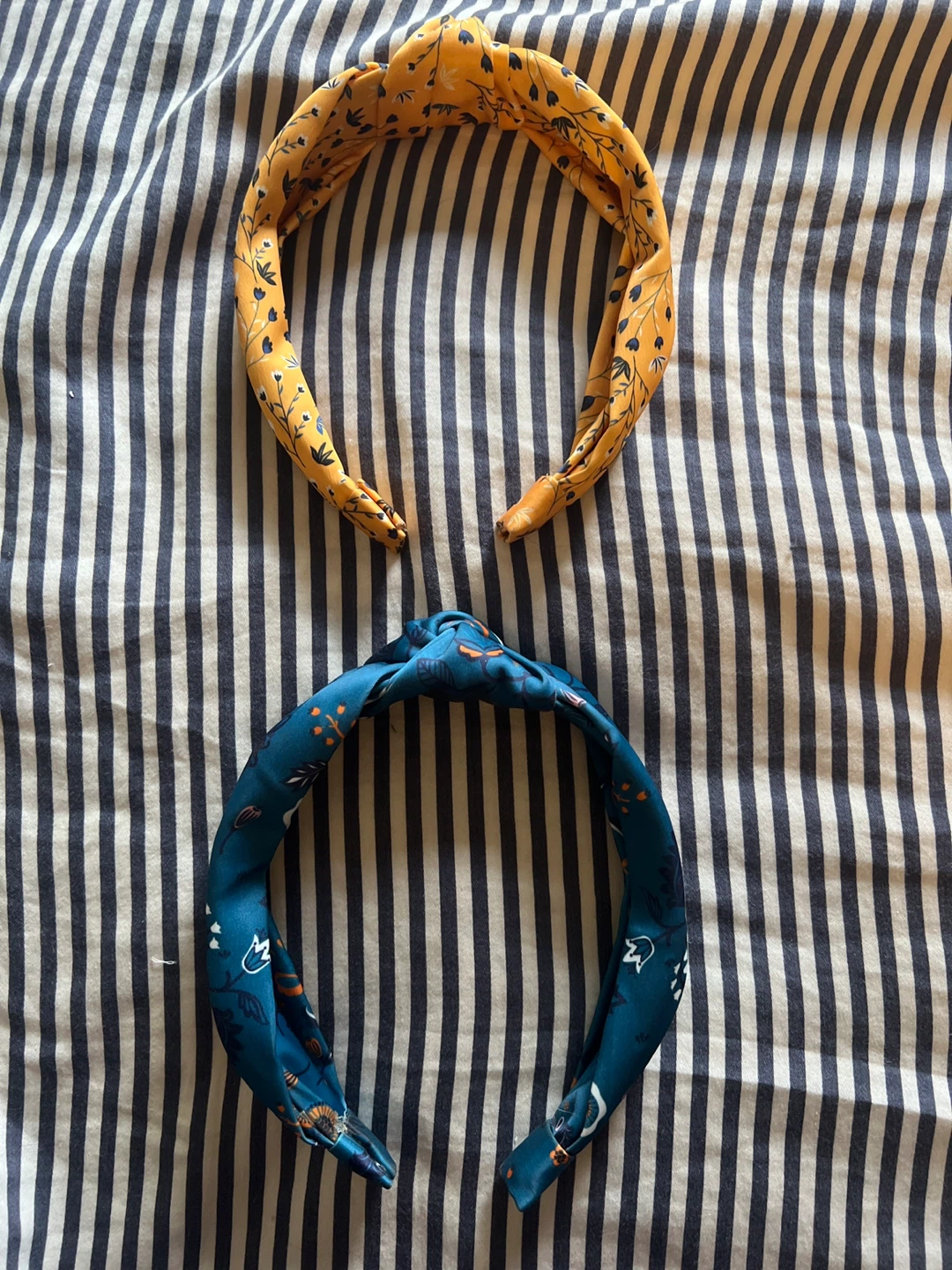 Two Floral Headbands - Yellow & Blue